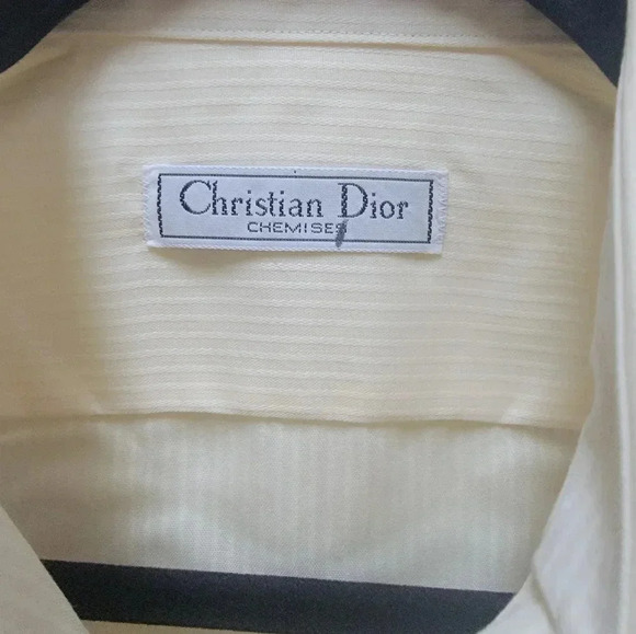 Christian Dior Chemise Vintage Men's Button Down Dress Shirt Size 14.5 32/33 - Picture 3 of 5